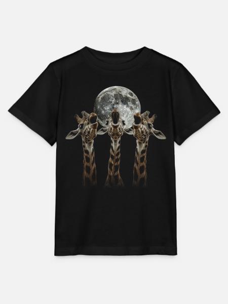 Giraffe Tier Heulender Mond - Stanley/Stella Kinder T-Shirt MINI CREATOR - Schwarz