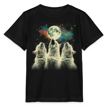 Chat de l’Himalaya Lune hurlante - T-shirt bio MINI CREATOR Stanley/Stella Enfant - noir - Devant - Mikhail (115cm)