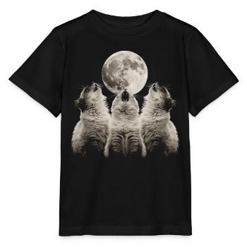 Chat de l’Himalaya Lune hurlante - T-shirt bio MINI CREATOR Stanley/Stella Enfant - noir - Devant - Mikhail (115cm)