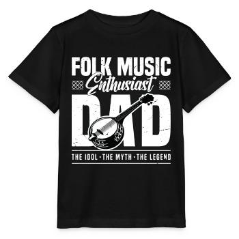 Passionné de musique folklorique Papa L’idole Le musicien - T-shirt bio MINI CREATOR Stanley/Stella Enfant - noir - Devant - Mikhail (115cm)