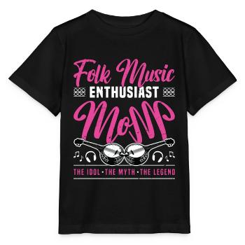 Passionnée de musique folklorique Maman The Idol Joueur de banjo - T-shirt bio MINI CREATOR Stanley/Stella Enfant - noir - Devant - Mikhail (115cm)