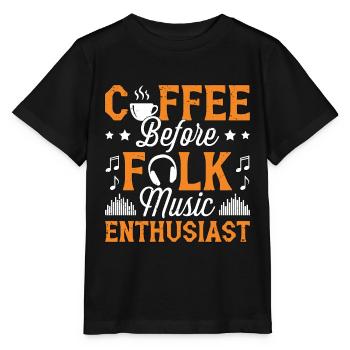 Amateur de musique folklorique Musicien de café Amateur de café - T-shirt bio MINI CREATOR Stanley/Stella Enfant - noir - Devant - Mikhail (115cm)