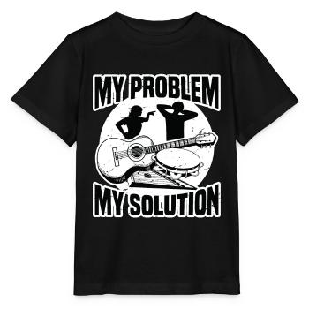 Folk Music Enthusiast My Problem My Pictogram Dad - Stanley/Stella MINI CREATOR Kids’ T-Shirt - black - Front - Mikhail (115cm)
