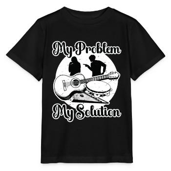 Passionnée de musique folklorique Mon problème Ma maman pictogramme - T-shirt bio MINI CREATOR Stanley/Stella Enfant - noir - Devant - Mikhail (115cm)