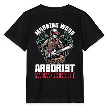 Arborist Morning Wood Spécialiste des arbres - T-shirt bio MINI CREATOR Stanley/Stella Enfant - noir - Devant - Mikhail (115cm)