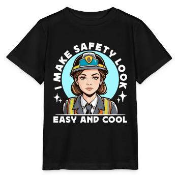 Safety Officer I Make Safety Look Easy Enforcement - Stanley/Stella MINI CREATOR Kids’ T-Shirt - black - Front - Mikhail (115cm)