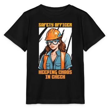 Safety Officer Keeping Chaos In Check Enforcement - Stanley/Stella Kinder T-Shirt MINI CREATOR  - Schwarz - Vorne - Mikhail (115cm)