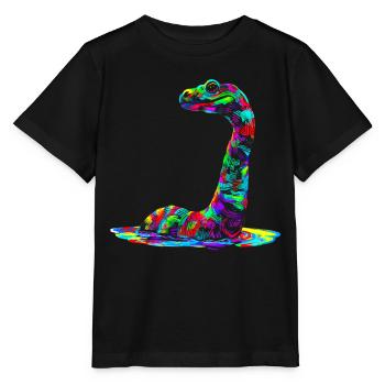 Nessie Plesiosaurier Loch Ness Monster Popart - Stanley/Stella Kinder T-Shirt MINI CREATOR  - Schwarz - Vorne - Mikhail (115cm)