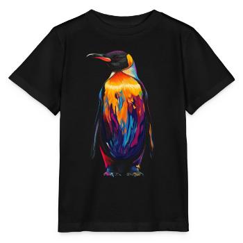 Pingouin oiseau incapable de voler Popart - T-shirt bio MINI CREATOR Stanley/Stella Enfant - noir - Devant - Mikhail (115cm)