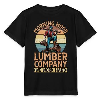Logging Morning Wood Lumber Cabinet Maker Logger - Stanley/Stella MINI CREATOR Kids’ T-Shirt - black - Front - Mikhail (115cm)