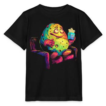 Kartoffel Couch Popcorn Popart - Stanley/Stella Kinder T-Shirt MINI CREATOR  - Schwarz - Vorne - Mikhail (115cm)