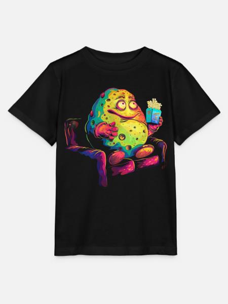 Kartoffel Couch Popcorn Popart - Stanley/Stella Kinder T-Shirt MINI CREATOR - Schwarz