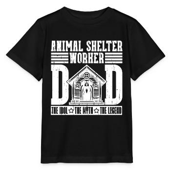 Employé de refuge pour animaux Papa L’idole Amoureux des animaux - T-shirt bio MINI CREATOR Stanley/Stella Enfant - noir - Devant - Mikhail (115cm)
