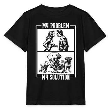 Refuge pour animaux Mon problème Mon pictogramme Papa Maman - T-shirt bio MINI CREATOR Stanley/Stella Enfant - noir - Devant - Mikhail (115cm)