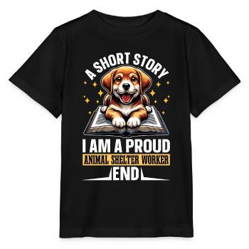 Refuge pour animaux Une courte histoire Je suis vétérinaire - T-shirt bio MINI CREATOR Stanley/Stella Enfant - noir - Devant - Mikhail (115cm)