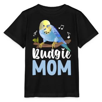 Budgie-Mom Budgie-Parrot Wellensit - Stanley/Stella MINI CREATOR Kids’ T-Shirt - black - Front - Mikhail (115cm)