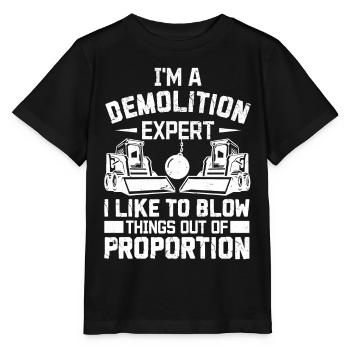 Funny House Demolition Day Demolition Expert Blows To A - Stanley/Stella MINI CREATOR Kids’ T-Shirt - black - Front - Mikhail (115cm)