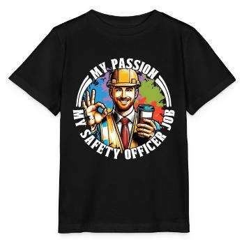 Safety Officer My Passion My Safety Management - Stanley/Stella MINI CREATOR Kids’ T-Shirt - black - Front - Mikhail (115cm)