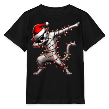 Tupfende Orientalisch Kurzhaar Katze Sonnenbrille - Stanley/Stella Kinder T-Shirt MINI CREATOR  - Schwarz - Vorne - Mikhail (115cm)
