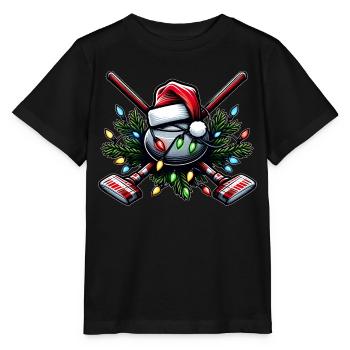 Curling Stone Spieler Weihnachtsmütze Xmas - Stanley/Stella Kinder T-Shirt MINI CREATOR  - Schwarz - Vorne - Mikhail (115cm)