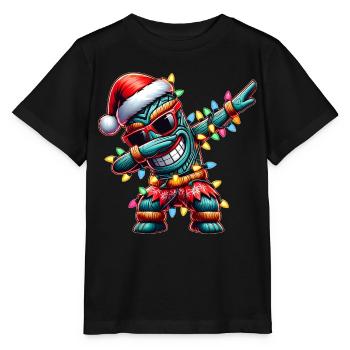 Dabbing Tiki Luau Masque Tiki Hawaïen - T-shirt bio MINI CREATOR Stanley/Stella Enfant - noir - Devant - Mikhail (115cm)