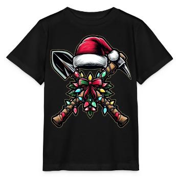 Pioche et pelle Archéologue Archéologie - T-shirt bio MINI CREATOR Stanley/Stella Enfant - noir - Devant - Mikhail (115cm)