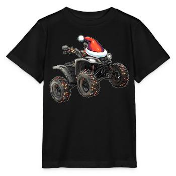 Atv Quad 4 Wheeler Weihnachten Hut Xmas - Stanley/Stella Kinder T-Shirt MINI CREATOR  - Schwarz - Vorne - Mikhail (115cm)