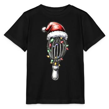 Fouet Chapeau de Noël Boulangerie Noël - T-shirt bio MINI CREATOR Stanley/Stella Enfant - noir - Devant - Mikhail (115cm)