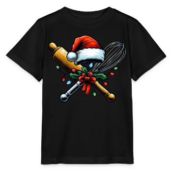 Fouet Rouleau à pâtisserie Baker Christmas Hu - T-shirt bio MINI CREATOR Stanley/Stella Enfant - noir - Devant - Mikhail (115cm)