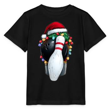 Bowling melon chapeau de Noël Noël - T-shirt bio MINI CREATOR Stanley/Stella Enfant - noir - Devant - Mikhail (115cm)