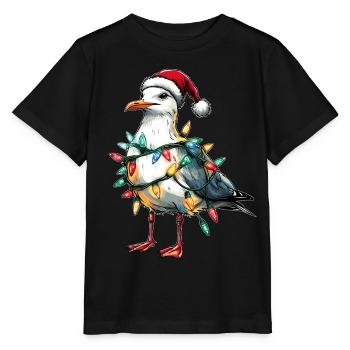 Seemöwe Möwe Seevogel Weihnachtsmütze Xmas - Stanley/Stella Kinder T-Shirt MINI CREATOR  - Schwarz - Vorne - Mikhail (115cm)