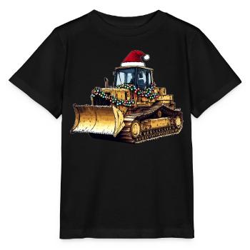 Bulldozer Chapeau de Noël Noël - T-shirt bio MINI CREATOR Stanley/Stella Enfant - noir - Devant - Mikhail (115cm)