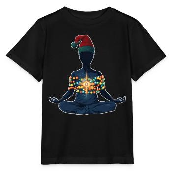 Chakra Healing Healer Reiki Master Santa Hat - Stanley/Stella MINI CREATOR Kids’ T-Shirt - black - Front - Mikhail (115cm)