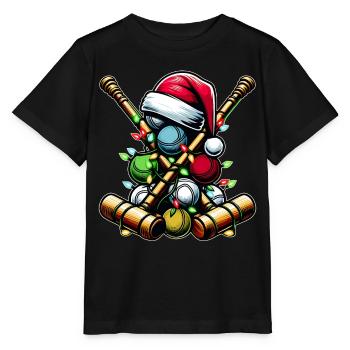 Krocketball Haufen Weihnachtsmütze Xmas - Stanley/Stella Kinder T-Shirt MINI CREATOR  - Schwarz - Vorne - Mikhail (115cm)