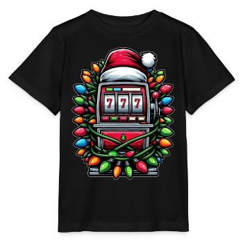 Spielautomat 777 Glücksspiel Gambler Weihnachtsmüt - Stanley/Stella Kinder T-Shirt MINI CREATOR  - Schwarz - Vorne - Mikhail (115cm)