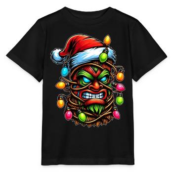 Tiki Luau Hawaiian Hawaii Tiki Maske Weihnachtsmüt - Stanley/Stella Kinder T-Shirt MINI CREATOR  - Schwarz - Vorne - Mikhail (115cm)