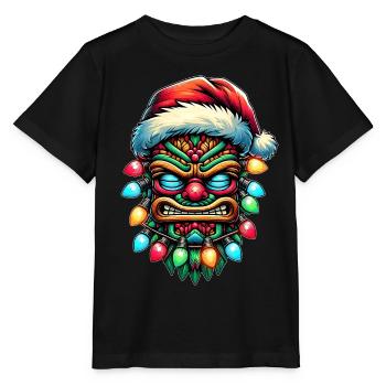Tiki Luau Hawaiian Hawaii Tiki Maske Weihnachtsmüt - Stanley/Stella Kinder T-Shirt MINI CREATOR  - Schwarz - Vorne - Mikhail (115cm)