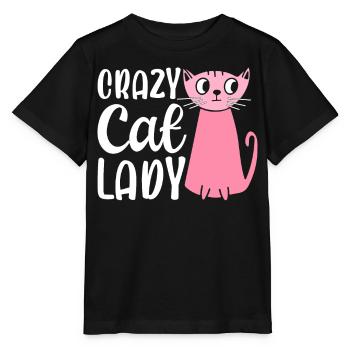 Crazy Cat Lady Purple Cats Cat Mom - Stanley/Stella MINI CREATOR Kids’ T-Shirt - black - Front - Mikhail (115cm)