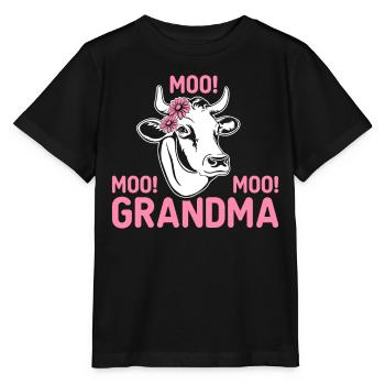 Lustige Kuh Rinder Färse Muh Muh Muh Oma - Stanley/Stella Kinder T-Shirt MINI CREATOR  - Schwarz - Vorne - Mikhail (115cm)