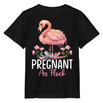 Flamant rose troupeau enceinte femme enceinte comme troupeau - T-shirt bio MINI CREATOR Stanley/Stella Enfant - noir - Devant - Mikhail (115cm)