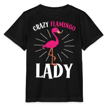 Crazy Flamingo Lady Crazy Lady - Stanley/Stella MINI CREATOR Kids’ T-Shirt - black - Front - Mikhail (115cm)