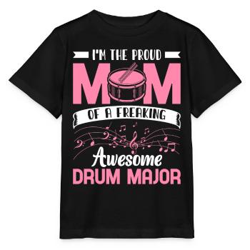 Fière mère d’un tambour-major tambour tambour - T-shirt bio MINI CREATOR Stanley/Stella Enfant - noir - Devant - Mikhail (115cm)