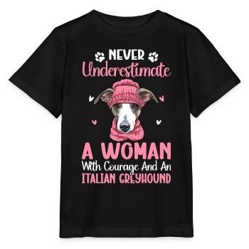 Frau Courage Italienischer Windhund Hundeliebhaber - Stanley/Stella Kinder T-Shirt MINI CREATOR  - Schwarz - Vorne - Mikhail (115cm)