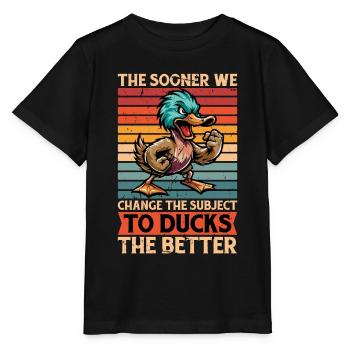 Mallard Duck The Sooner We Change Water Bird Lover - Stanley/Stella MINI CREATOR Kids’ T-Shirt - black - Front - Mikhail (115cm)