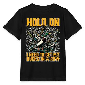 Mallard Duck Hold On I Need To Get Water Bird - Stanley/Stella MINI CREATOR Kids’ T-Shirt - black - Front - Mikhail (115cm)