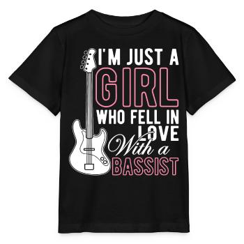 Mädchen in Liebe mit Bassist Bassist Mädchen - Stanley/Stella Kinder T-Shirt MINI CREATOR  - Schwarz - Vorne - Mikhail (115cm)