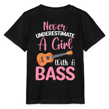 Ein Mädchen mit einem Bassisten Bassist - Stanley/Stella Kinder T-Shirt MINI CREATOR  - Schwarz - Vorne - Mikhail (115cm)
