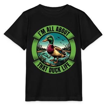 Mallard Duck I'm All About That Duck Water Bird - Stanley/Stella MINI CREATOR Kids’ T-Shirt - black - Front - Mikhail (115cm)