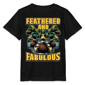 Mallard Duck Feathered And Fabulous Water Bird - Stanley/Stella MINI CREATOR Kids’ T-Shirt - black - Front - Mikhail (115cm)