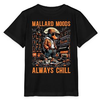 Mallard Moods Always Chill Water Bird Mallard Duck - Stanley/Stella MINI CREATOR Kids’ T-Shirt - black - Front - Mikhail (115cm)